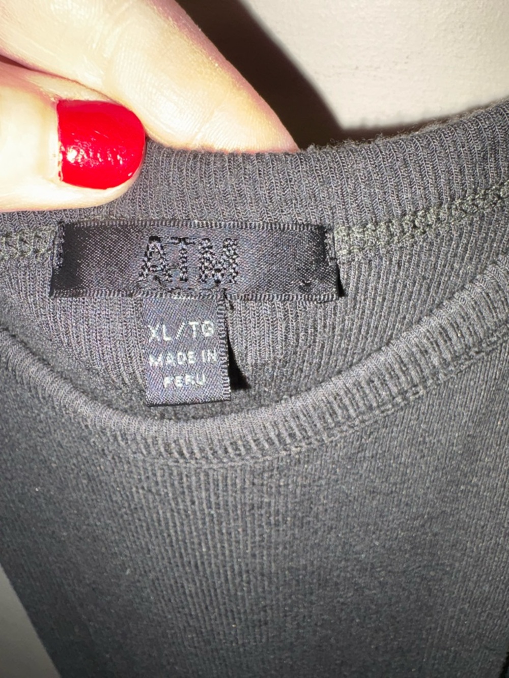 ATM ribbed modal tank midi dress charcoal XL - Picture 2 of 6